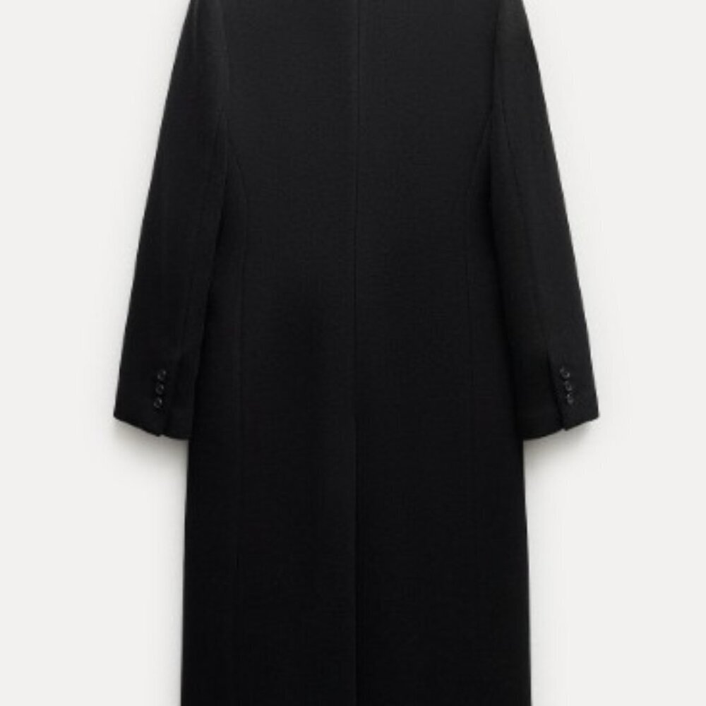 ZARA Coat Manteco Wool Long MEN Double Breasted SIZE XS 2109/775/800 - Picture 2 of 2
